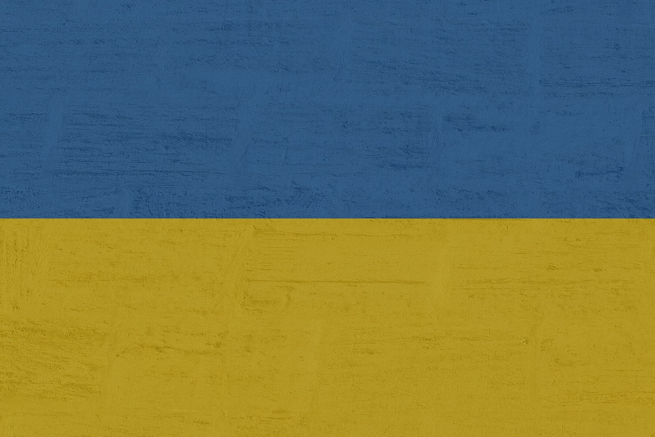 Flaga Ukrainy symbolizująca wsparcie dla Starlinków na Ukrainie.