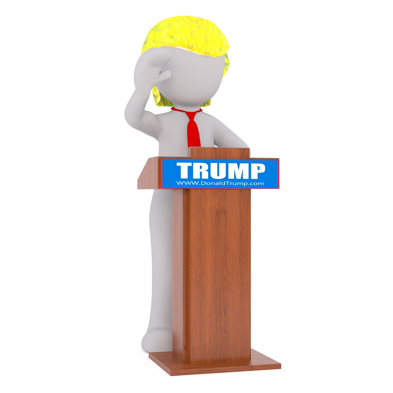 Donald Trump przemawia przy mównicy, symbolizując jego powrót do publicznych wystąpień.