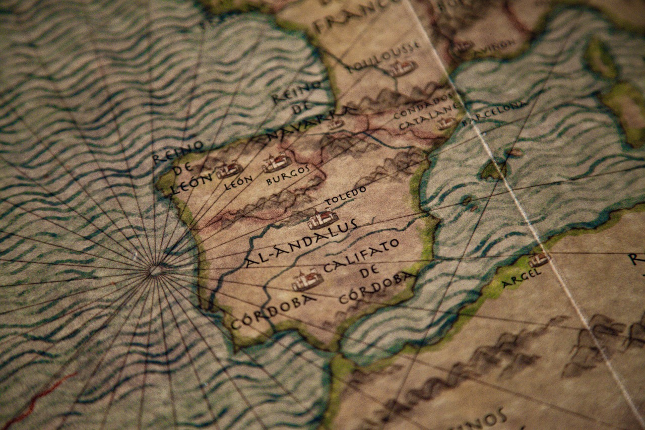 Fragment starej mapy Europy, idealny do quizu geograficznego o Polsce i Europie.